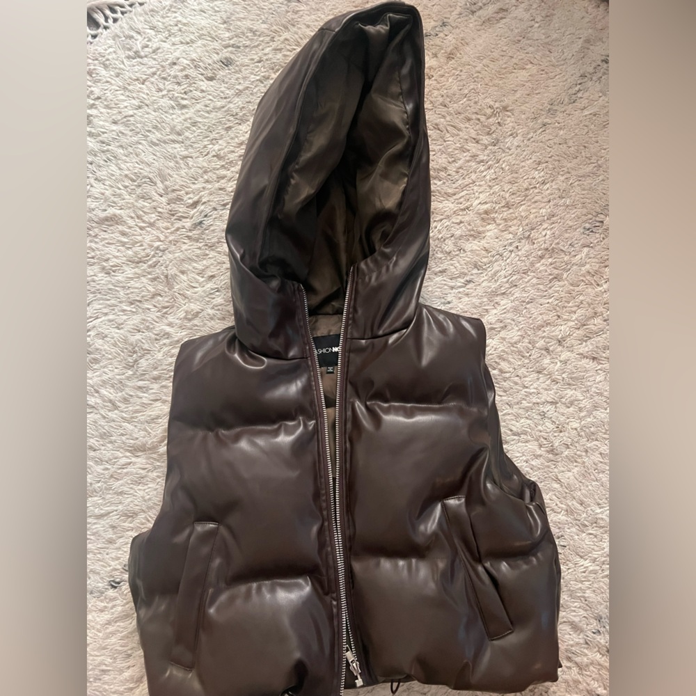 Fashion Nova Chocolate Puffer Vest